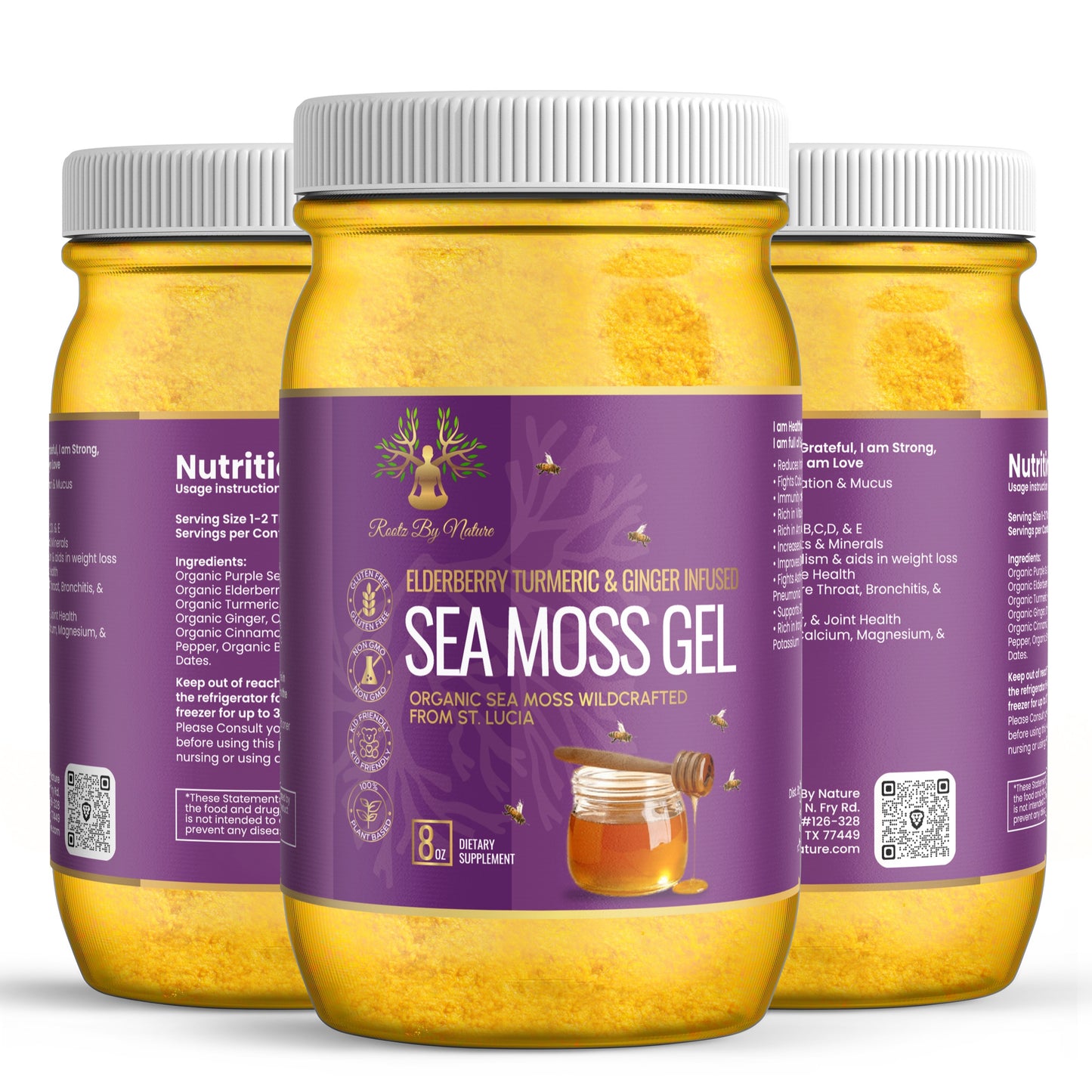 Elderberry Tumeric Sea Moss Gel with Local Honey